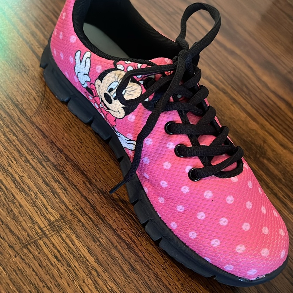 New combo Mickey Minnie Mouse tennis shoes, sneakers, blue pink, women 9, men 7 - Picture 6 of 16